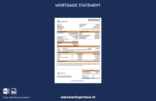stile verificato Dichiarazione di mutuo della Banca Centrale della Giordania Mod